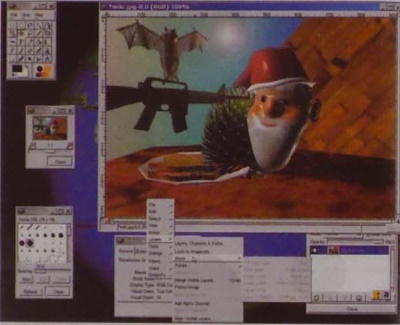 kép A Win32 alatt futó Gimp még mindig nem végfelhasználóknak való, egyebek között ez a kép se benne készült, hanem Micrografx Simply3D-ben, mintegy fél perc alatt  