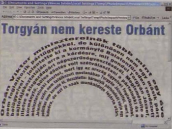 kép. A szövegtömb lement hídba  