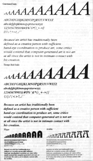 néhány betűtípus képe