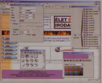 A paletták és a felügyelők hajlamosak betakarni a GoLive felületét