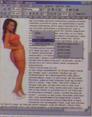 kép. Szabálytalan körvonalú képek körbefolyatására nincs mód, viszont a kép tehető a háttérbe, a szöveg mögé  